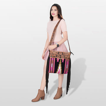 American Darling Cross Body Hand Tooled Saddle Blanket Genuine Leather Western Women Bag Handbag Purse | Crossbody for |Cute